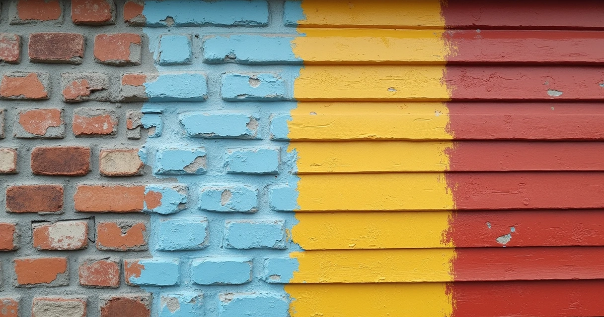 Different exterior surfaces with varied paint response 