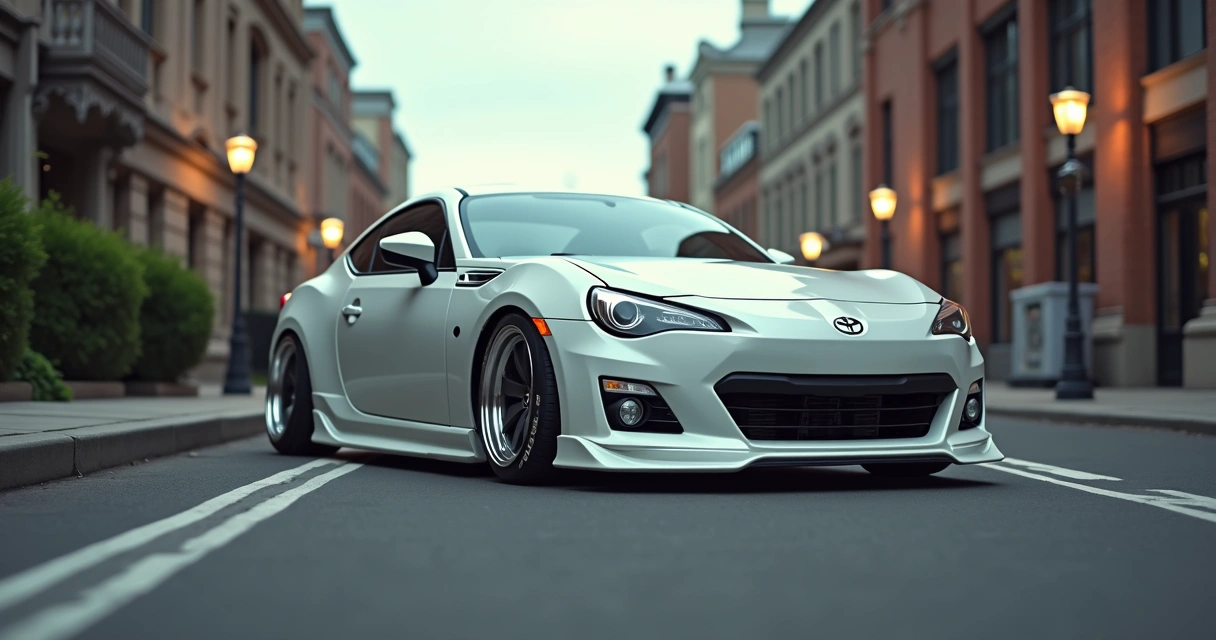 Carro baixo estacionado próximo a lombada 