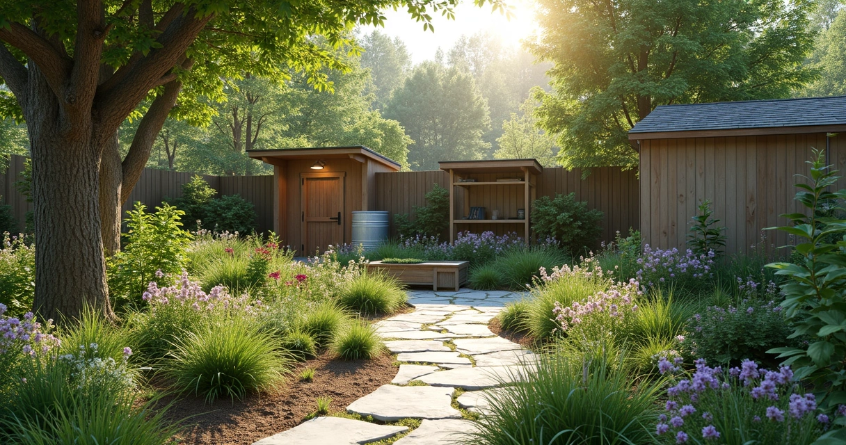 3D garden design with native plants and sustainable features