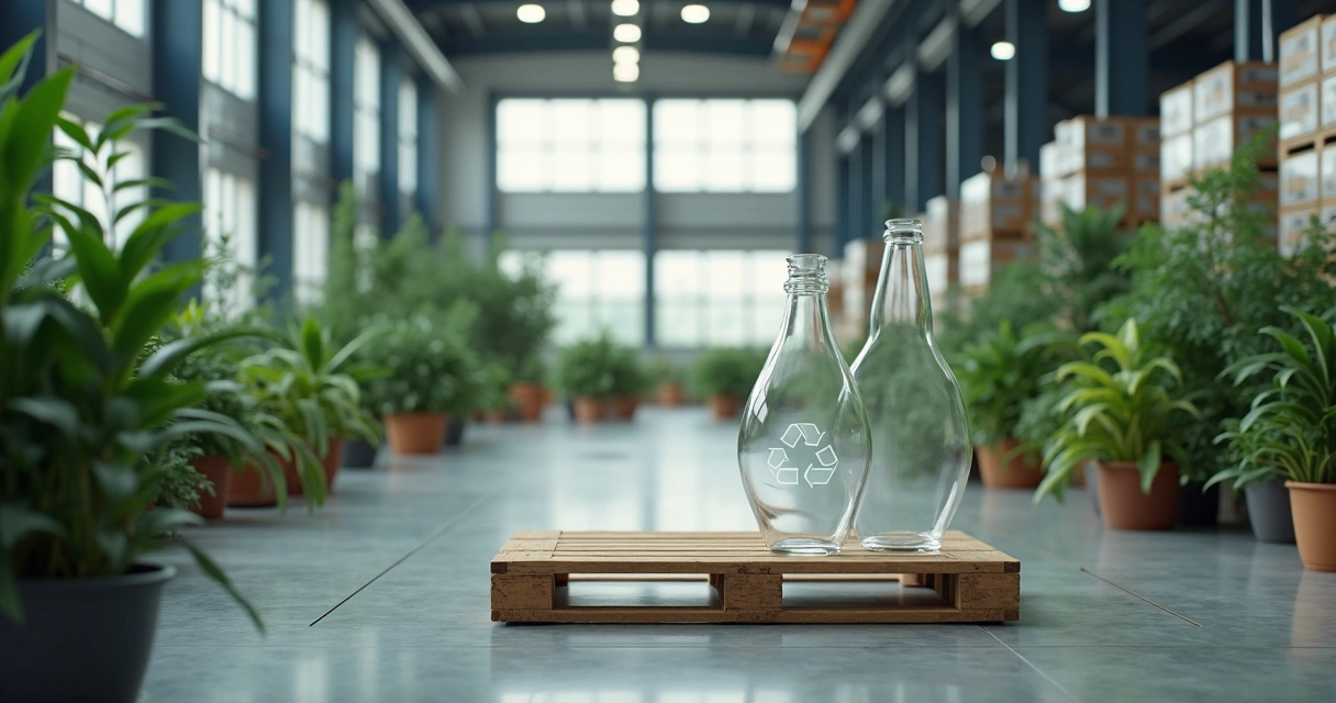Pallet de contenção plástica limpo em ambiente industrial sustentável