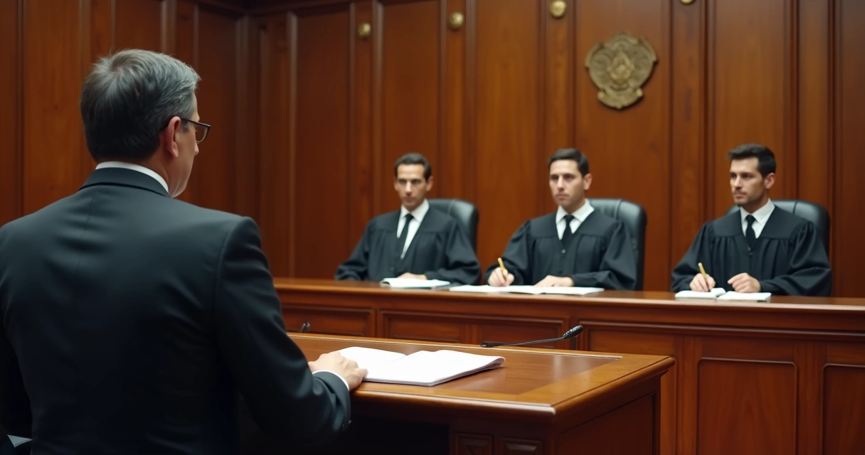 Sessão de julgamento com sustentação oral em recurso cível no tribunal
