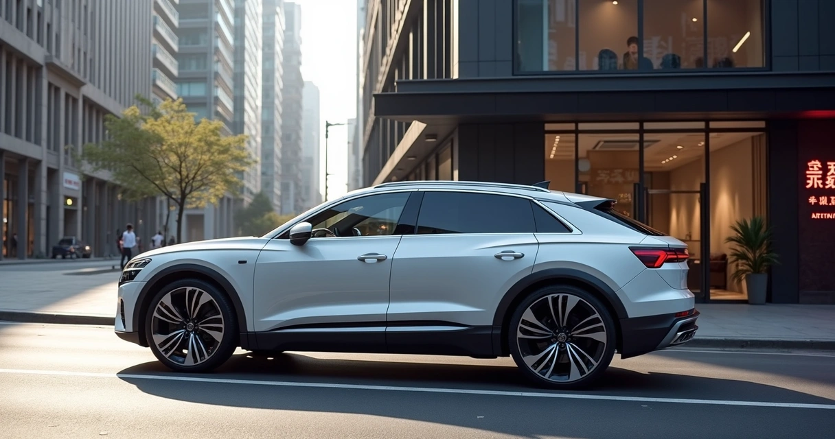 SUV E5 Sportback da AUDI na China em rua urbana moderna