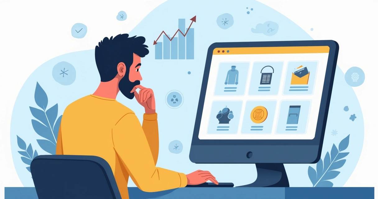 Vendedor analisando opções de catálogos para trocar 