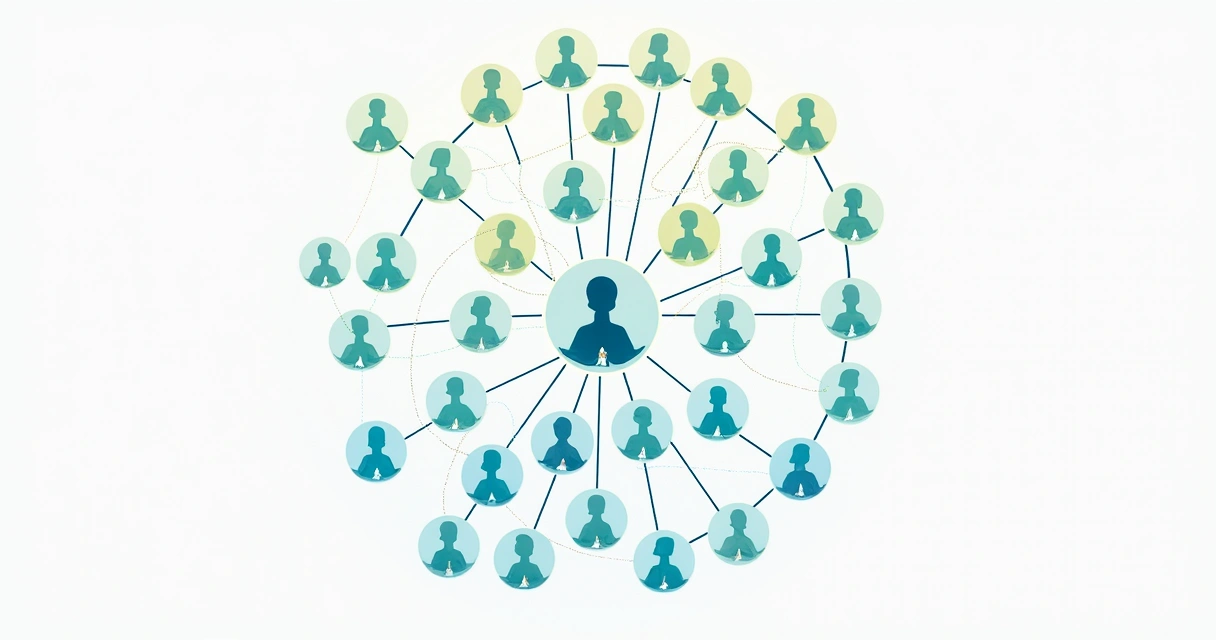 Visual system map of organizational relationship flows 