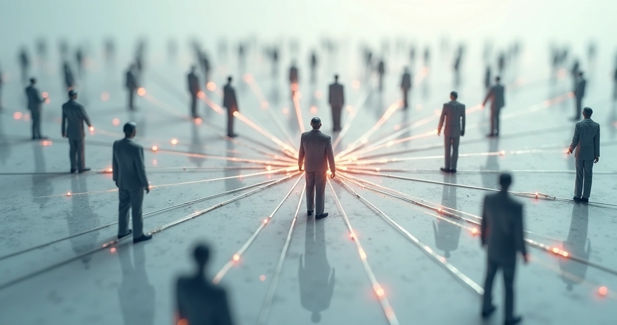 Illustration showing interconnected people forming a network