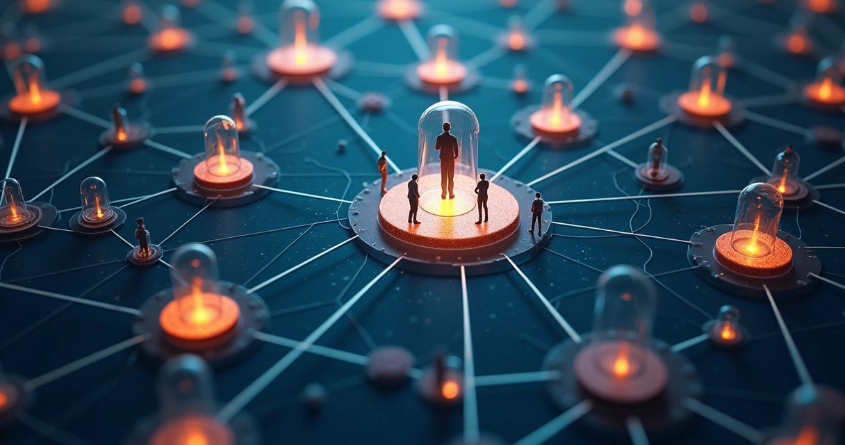 Diagram showing interconnected leaders and positive communication flow