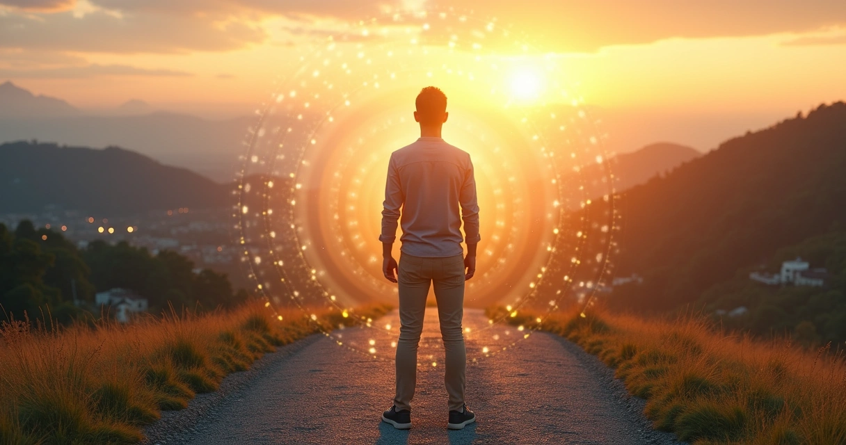 Person at a crossroads contemplating systemic impact of a major life decision 