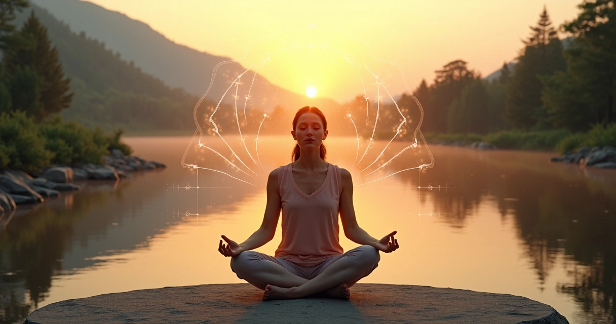 Person practicing systemic gratitude with mind body and nature connected 