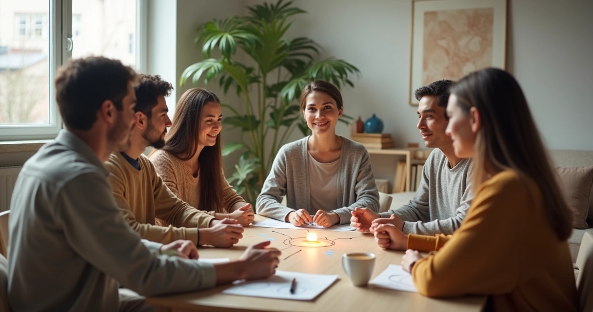 People connected by glowing lines symbolizing systemic relationships 