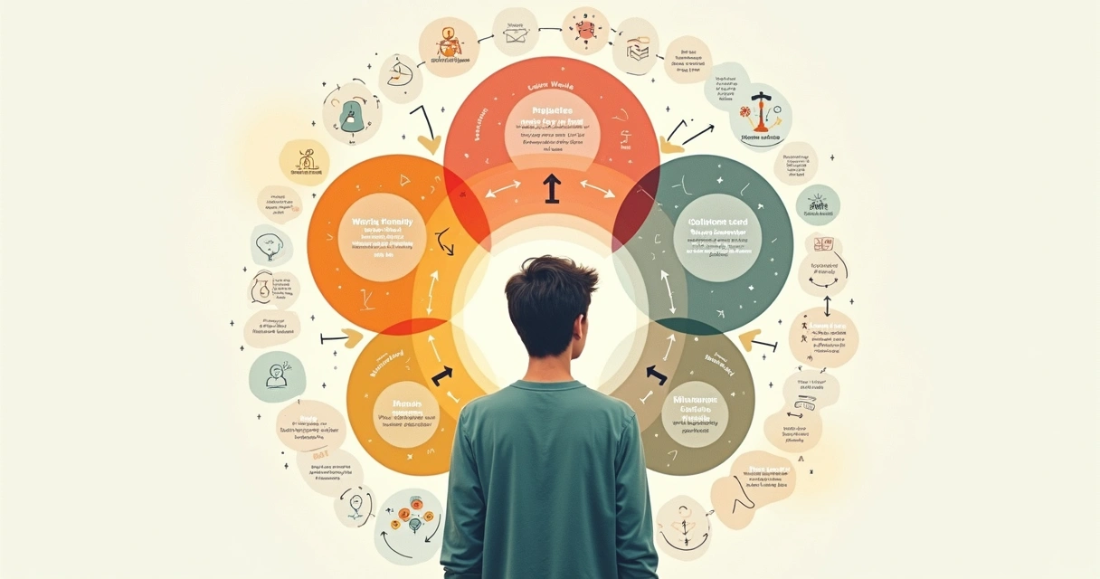 Diagram illustrating interconnected systems in personal development 