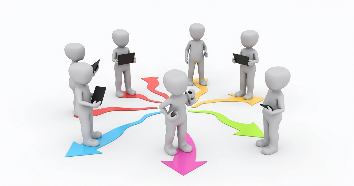 Diagram of interconnected team members and feedback loops 