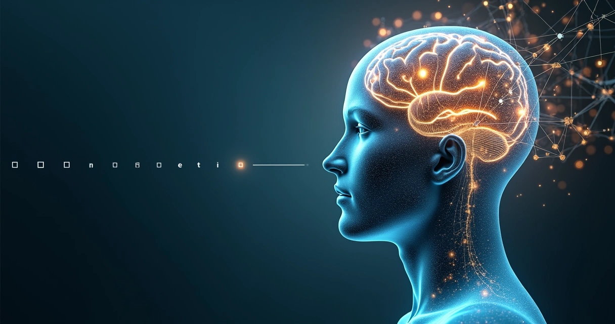 Human head divided between linear and systemic thinking visualizations 