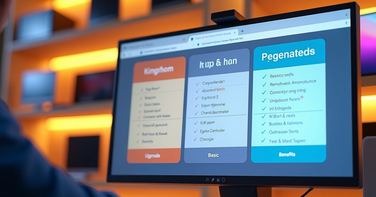 Tabela comparativa de produtos eletrônicos 