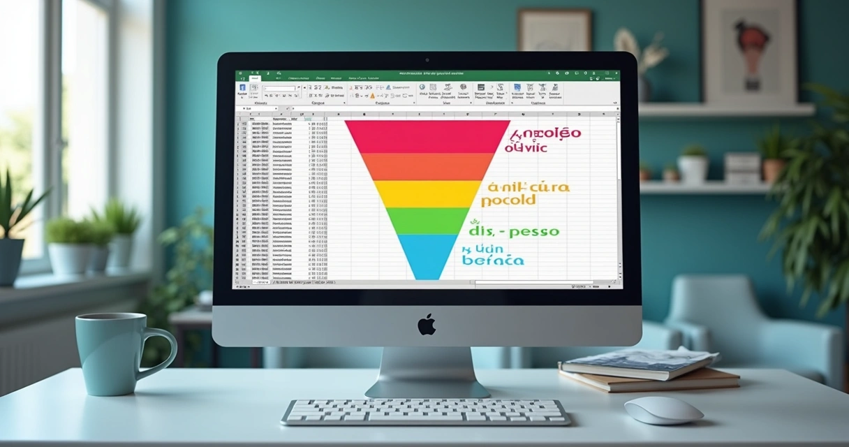 Gráfico com métricas de etapas do funil de vendas em clínica local 