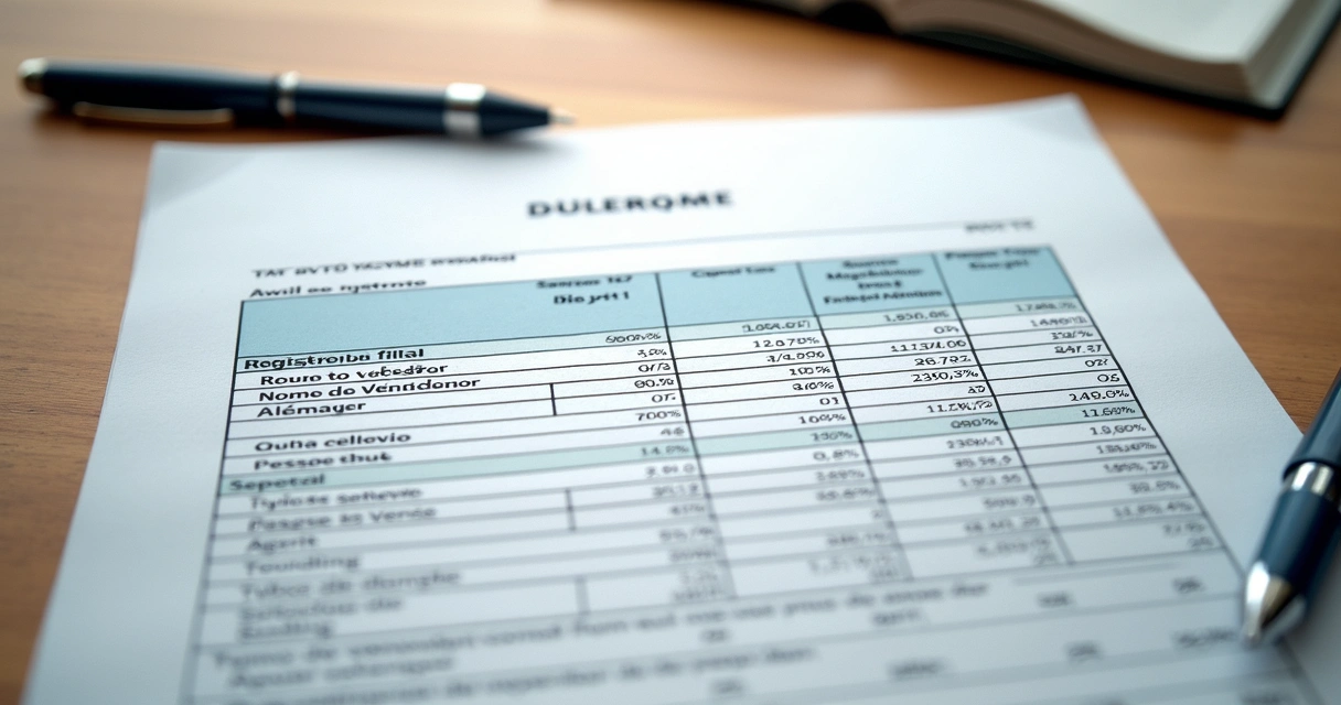 Planilha do Excel com várias colunas, incluindo registro, filial e nome do vendedor 