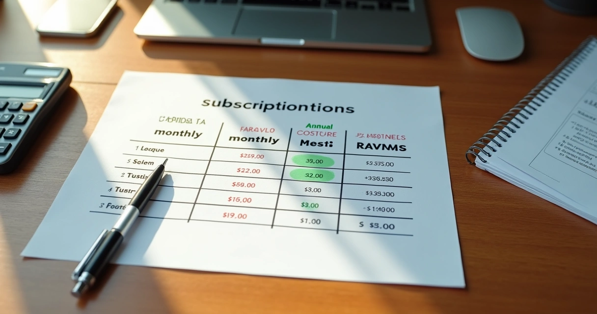 Tabela comparativa com valores de assinatura mensal e anual lado a lado, mostrando economia real. 