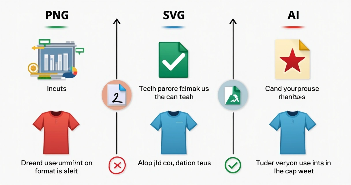 Tabela comparação formatos arquivo impressão camiseta 