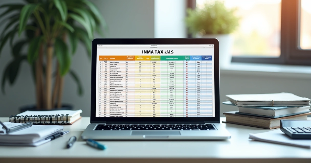 Planilha de tabela ICMS em tela de notebook 