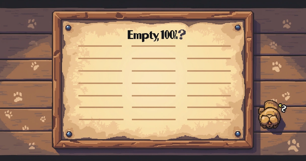 Tabela de loot do Cachorro mostrando apenas loot vazio com 100%