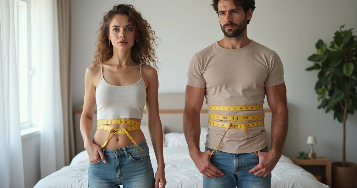 Demonstração de como medir o corpo para roupas XL