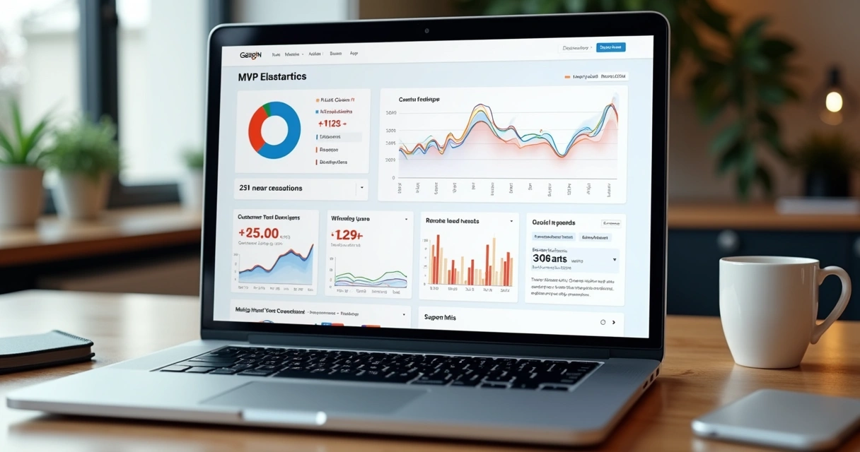 Gráfico de métricas e análises de MVP em uma tela 