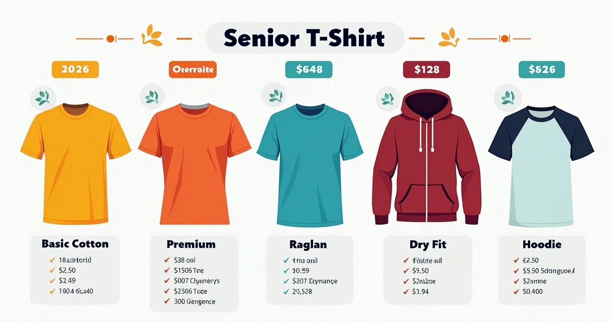 Tabela gráfica com preços de camisetas do terceirão em 2026, com setas e ícones representando cada modelo 