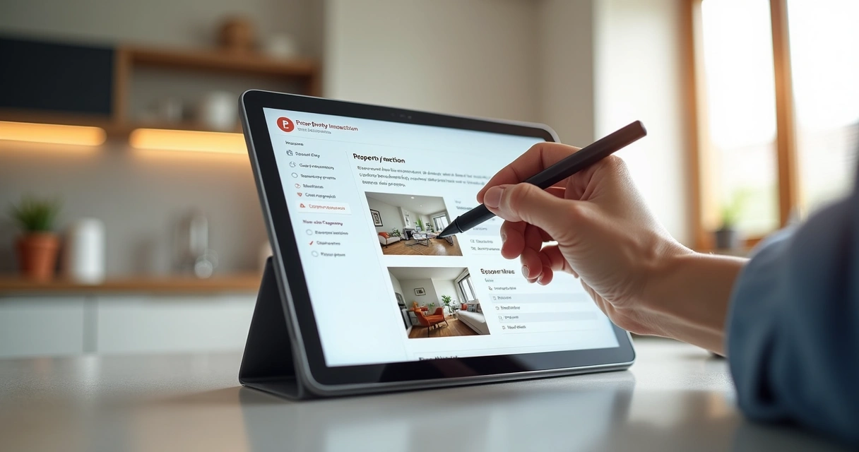 Tablet com laudo técnico em vistoria 