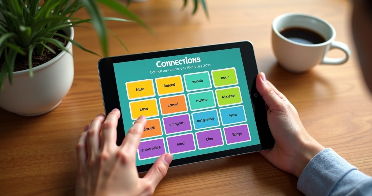 Tabuleiro do Connections NYT com grupos coloridos em destaque