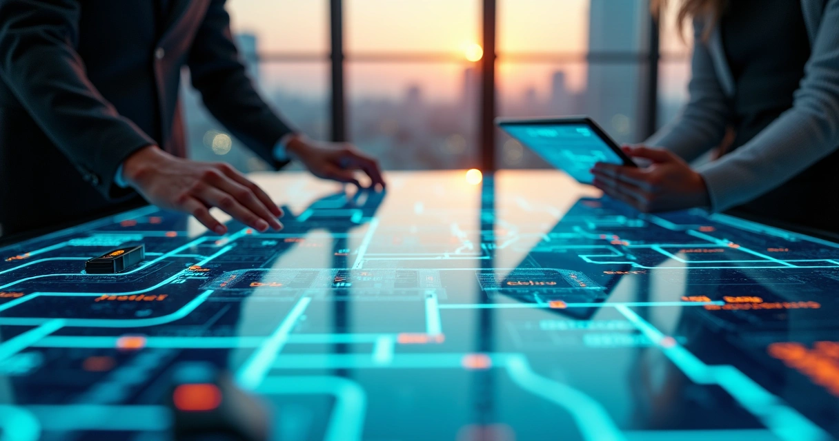 Tabuleiro de estratégia com peças representando um ecossistema de pagamentos digitais 