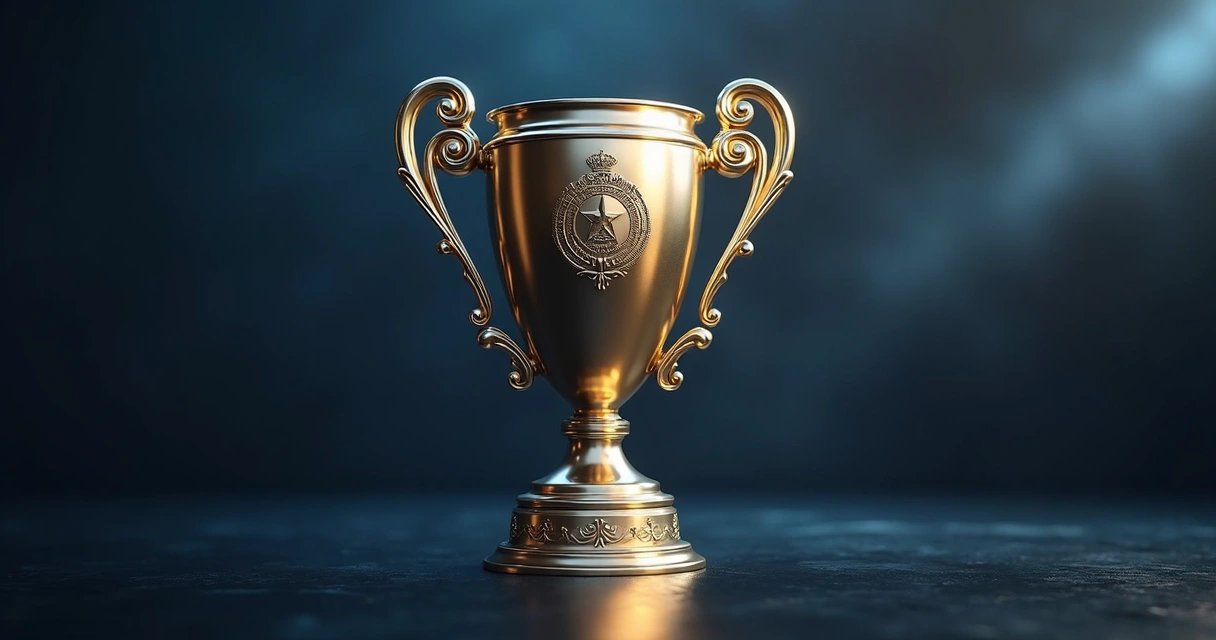 Taça de metal nobre para premiação esportiva 