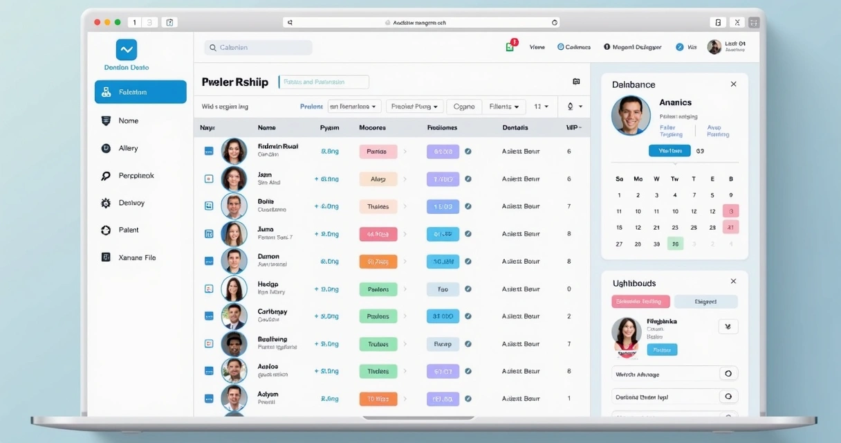Tela de sistema odontológico exibindo lista de pacientes com suas tags coloridas 