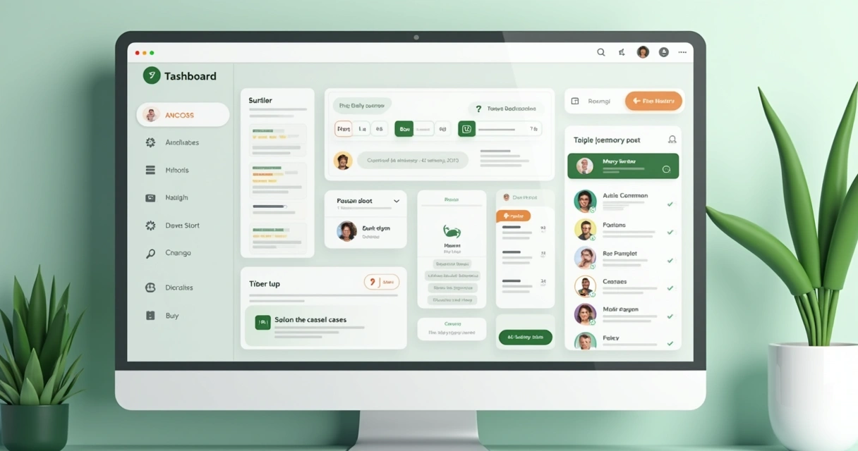 Dashboard do Taiga com postagens autorais, opções de gravação de áudio e tópicos personalizados. 