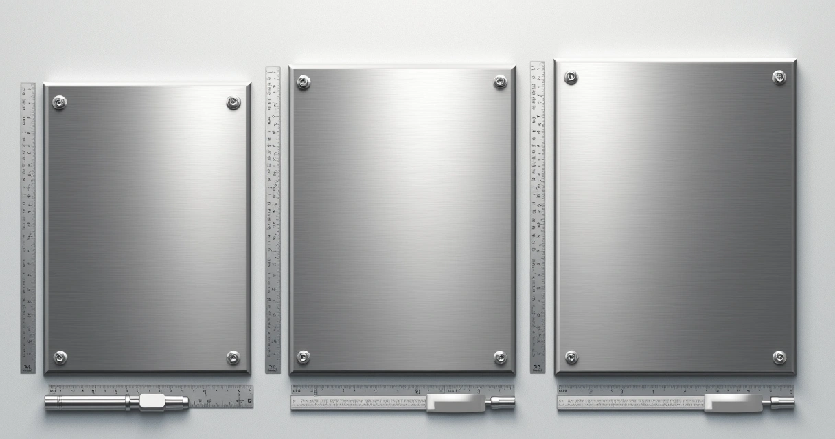 Vários formatos de diploma em aço inox lado a lado 