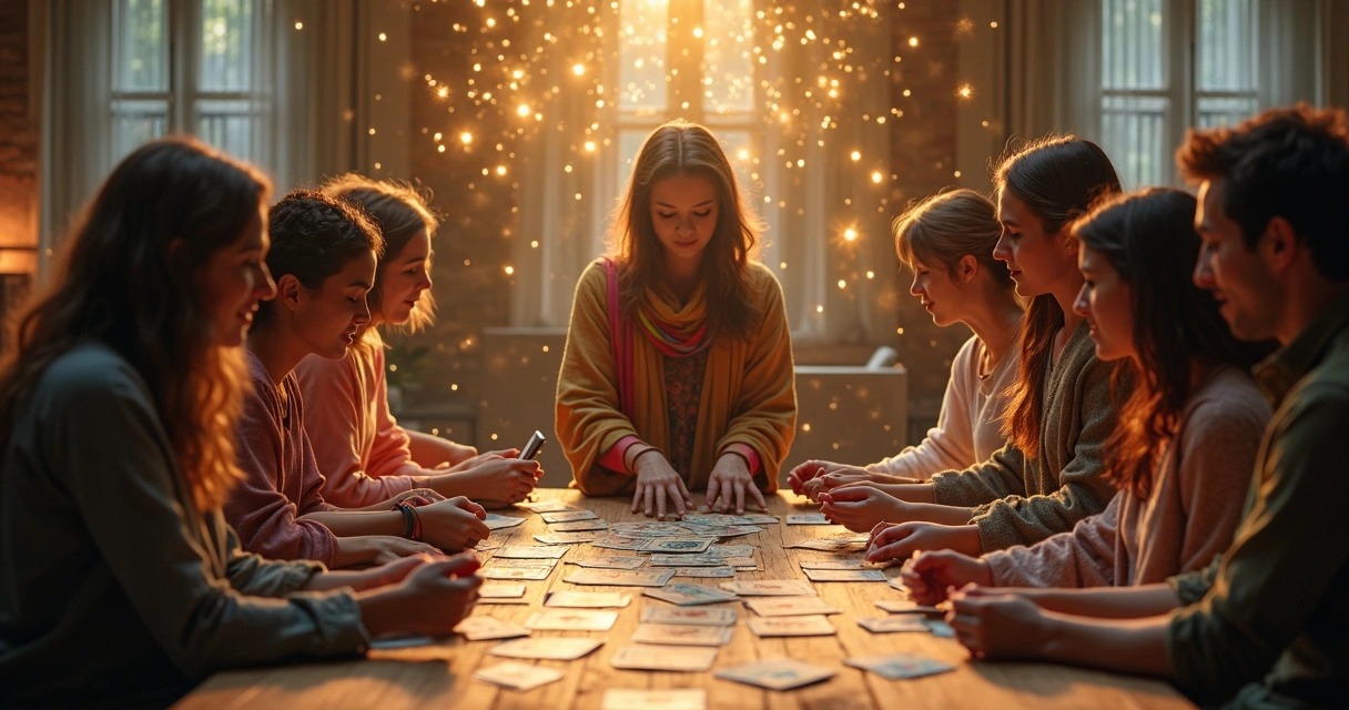 Pessoas participando de consulta de tarot coletivo virtual