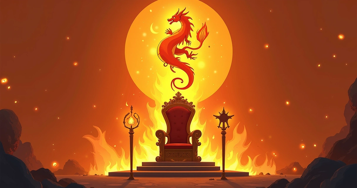 Symbols of leadership and fire from tarot 
