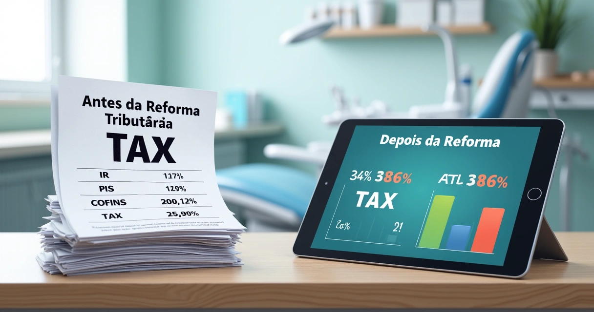 Chart comparing dentist tax before and after Brazilian reform 