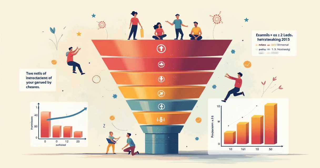 Gráfico de funil mostrando etapas de conversão em vendas. 