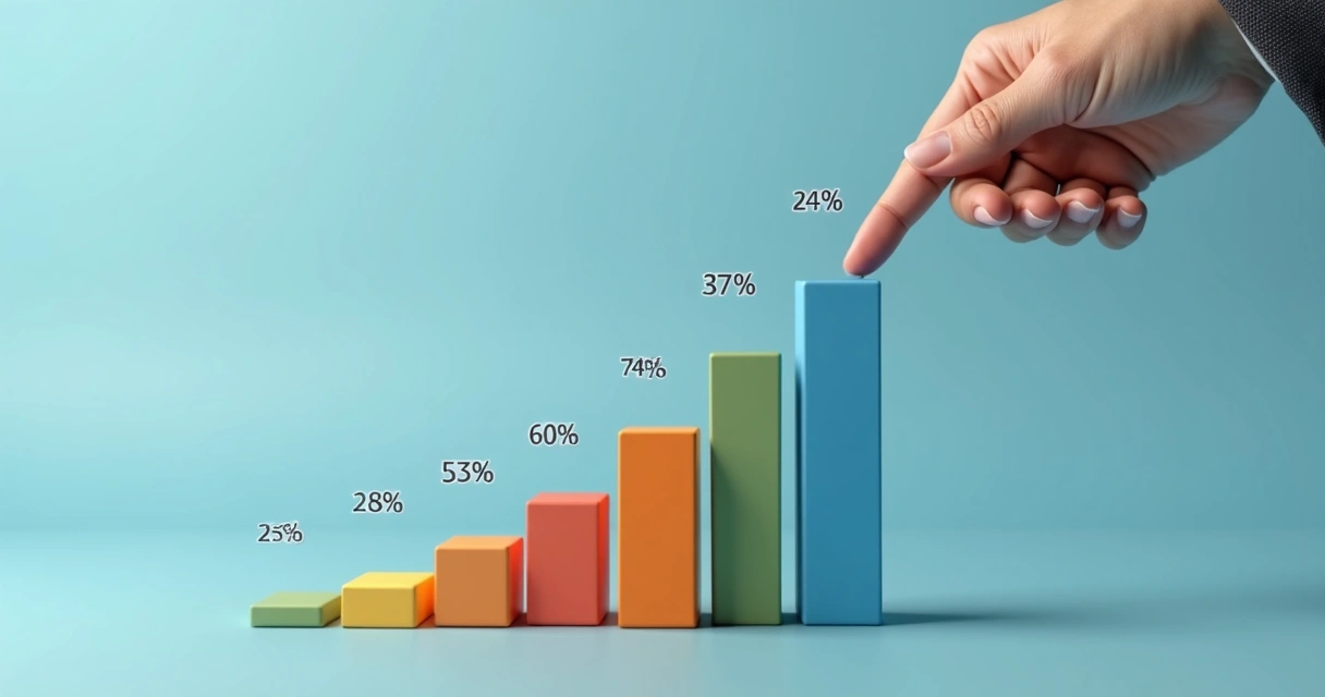 Gráfico de barras mostrando taxa de conversão entre etapas do funil. 