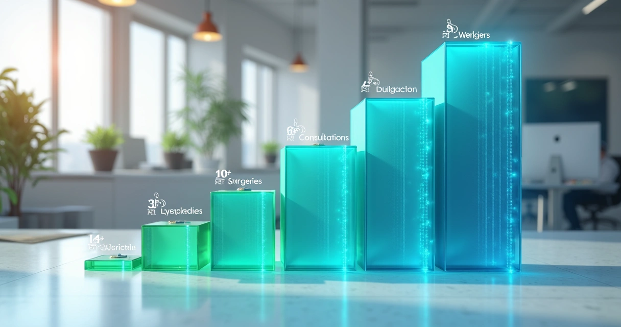 Gráfico mostrando evolução de taxa de fechamento em cirurgia plástica