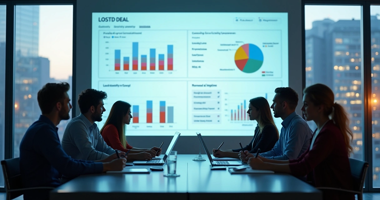 Equipe analisando taxa de perda no funil de vendas 