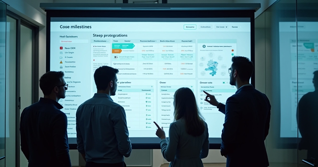 Team reviewing accountability dashboard together