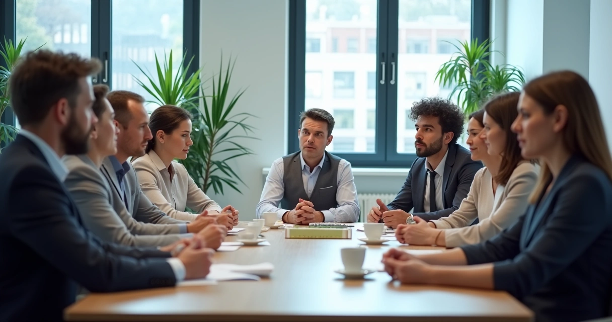 Team paying close attention to a speaker