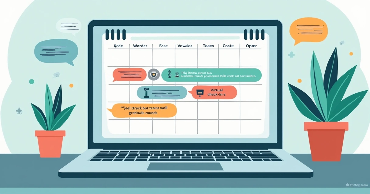 Virtual calendar with team rituals and check-in reminders