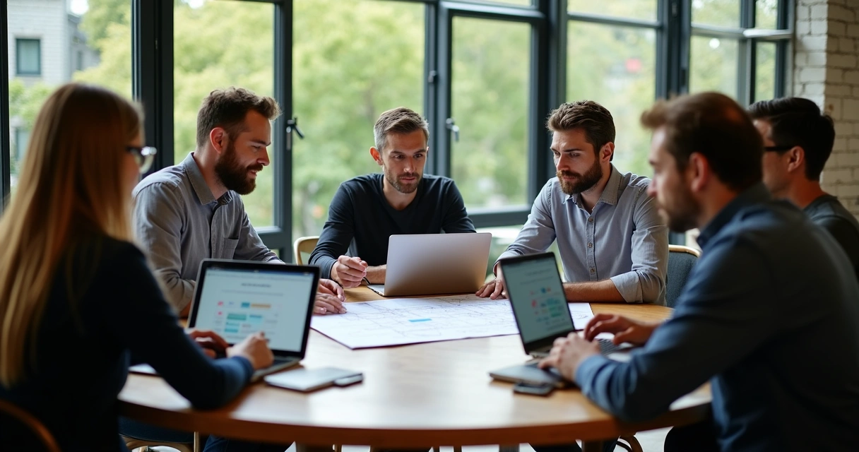 Developers and business stakeholders at a roundtable session