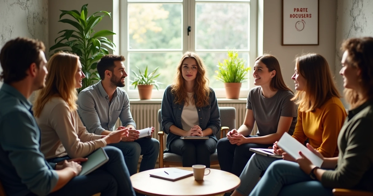 Team discussing work boundaries together