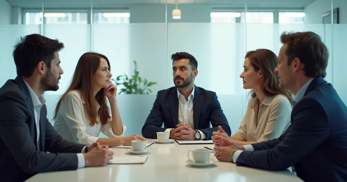 Manager noticing emotional cues during a team discussion 