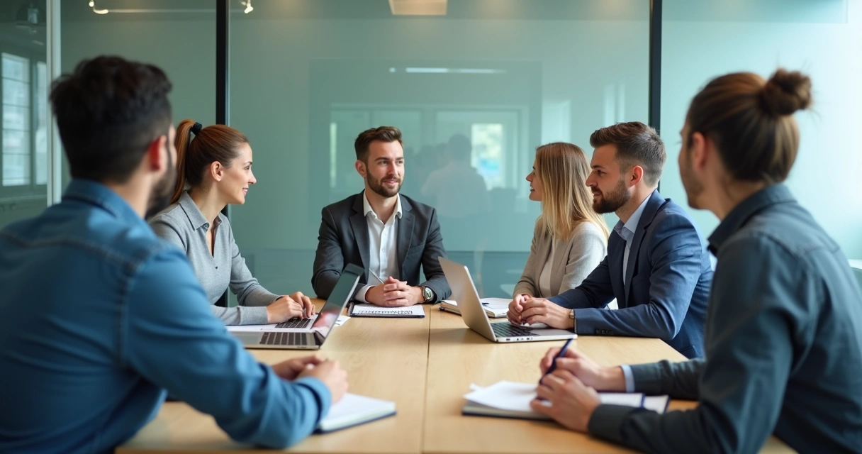 Team in a meeting pausing for an emotional check-in