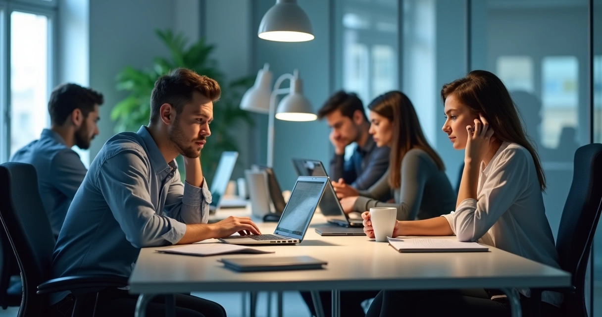 Office team showing signs of low energy at work