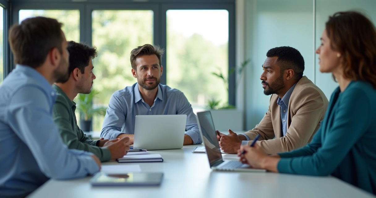 Leader observing emotional cues in a team meeting