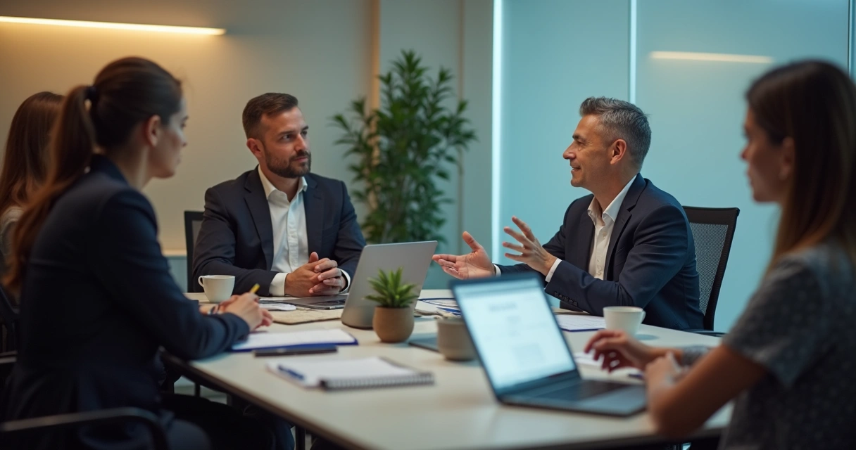 Team meeting with one voice dominating and others holding back
